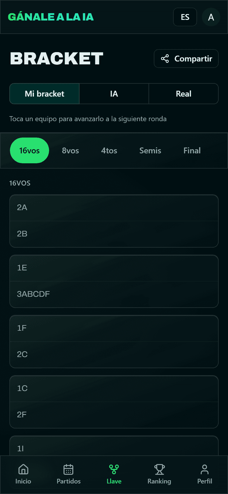 Simulador de chave da Copa com o quadro do mata-mata